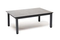 "Канны" журнальный столик из HPL 95х60, H40, каркас темно-серый (RAL 7024) муар, цвет столешницы "серый гранит"