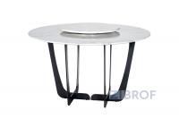 Стол обеденный круглый искусственный мрамор/черный металл
