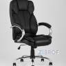 TopChairs President офисное черное в обивке из экокожи, механизм качания и регулировки Top Gun