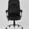 TopChairs President офисное черное в обивке из экокожи, механизм качания и регулировки Top Gun