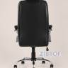 TopChairs President офисное черное в обивке из экокожи, механизм качания и регулировки Top Gun