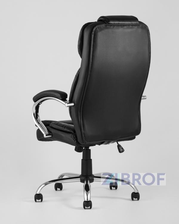 TopChairs President офисное черное в обивке из экокожи, механизм качания и регулировки Top Gun