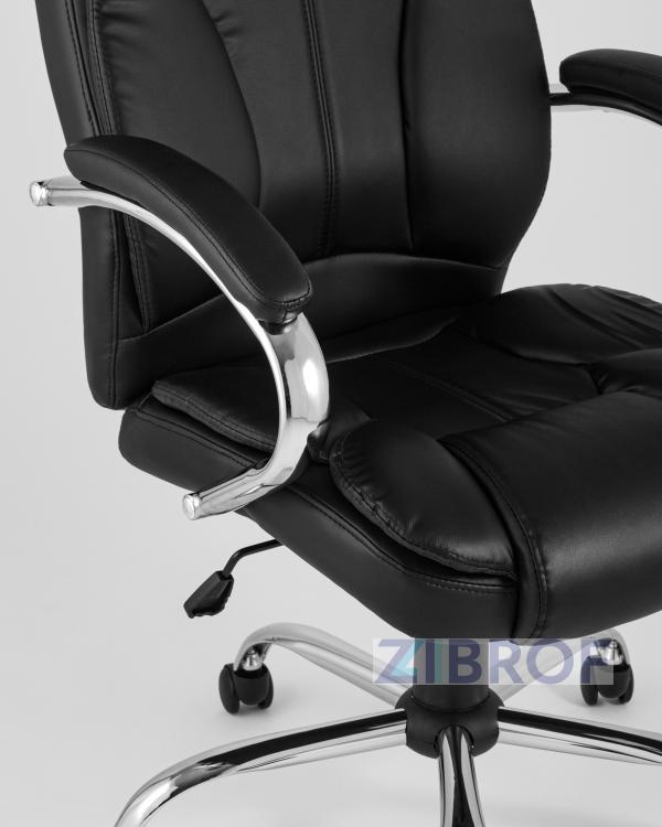 TopChairs President офисное черное в обивке из экокожи, механизм качания и регулировки Top Gun