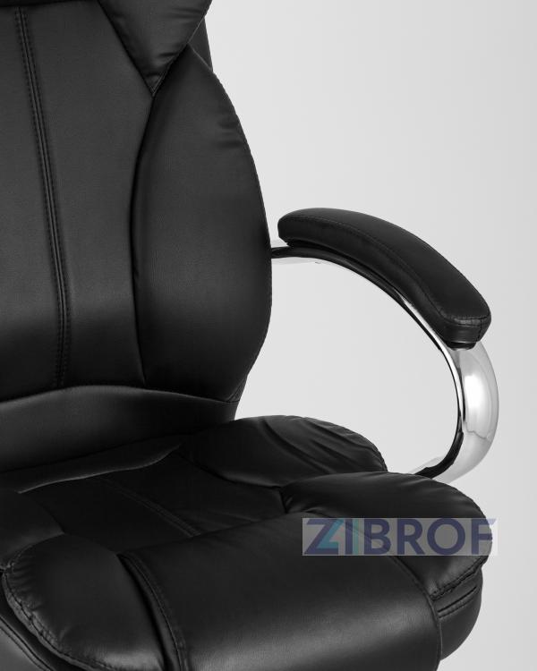 TopChairs President офисное черное в обивке из экокожи, механизм качания и регулировки Top Gun