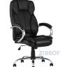 TopChairs President офисное черное в обивке из экокожи, механизм качания и регулировки Top Gun