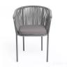 "Бордо" плетеный стул из роупа (веревки), цвет серый