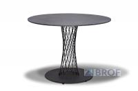 "Диего"Обеденный стол круглый  Ø100см, столешница HPL 12мм, цвет Серый Гранит, подстолье металл