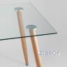 стол Освальд стеклянный, стулья Морган пластиковые белые