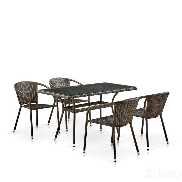 Комплект плетеной мебели T286B/Y137C-W53 Brown 4Pcs Комплект плетеной мебели T286B/Y137C-W53 Brown 4Pcs