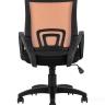 Компьютерное кресло TopChairs Simple офисное оранжевое в обивке из текстиля с сеткой, механизм качания Top Gun