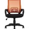 Компьютерное кресло TopChairs Simple офисное оранжевое в обивке из текстиля с сеткой, механизм качания Top Gun
