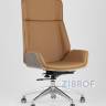 Компьютерное кресло TopChairs Crown офисное для руководителя коричневое, обивка экокожа, металлический каркас