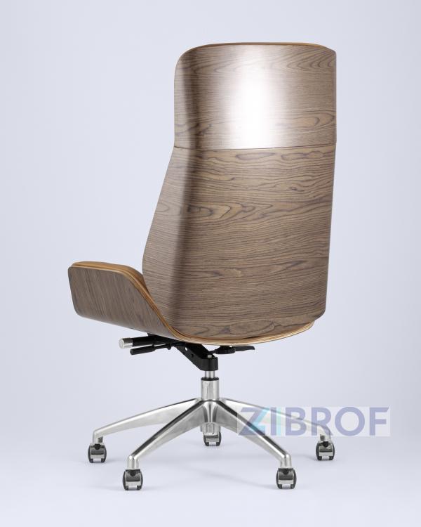 Компьютерное кресло TopChairs Crown офисное для руководителя коричневое, обивка экокожа, металлический каркас