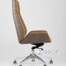 Компьютерное кресло TopChairs Crown офисное для руководителя коричневое, обивка экокожа, металлический каркас