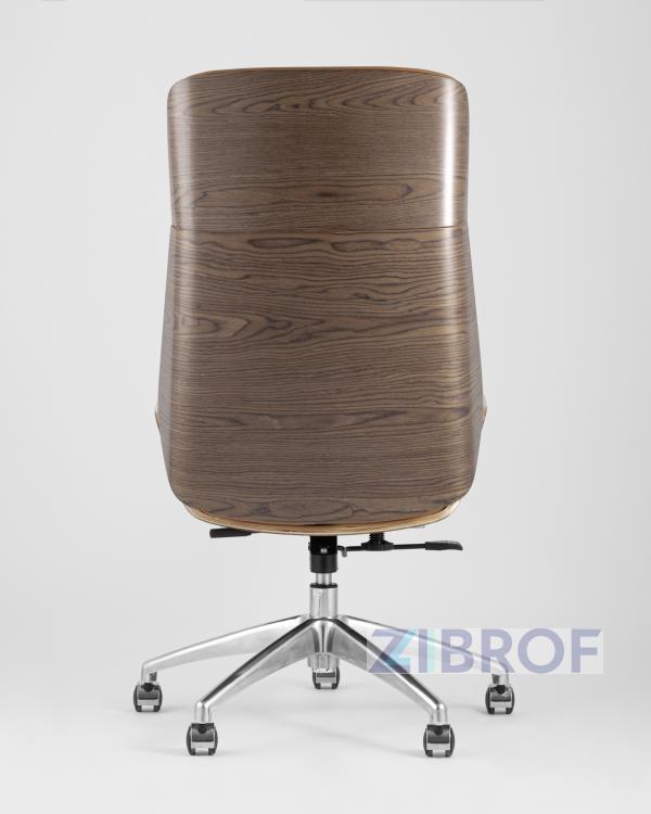 Компьютерное кресло TopChairs Crown офисное для руководителя коричневое, обивка экокожа, металлический каркас