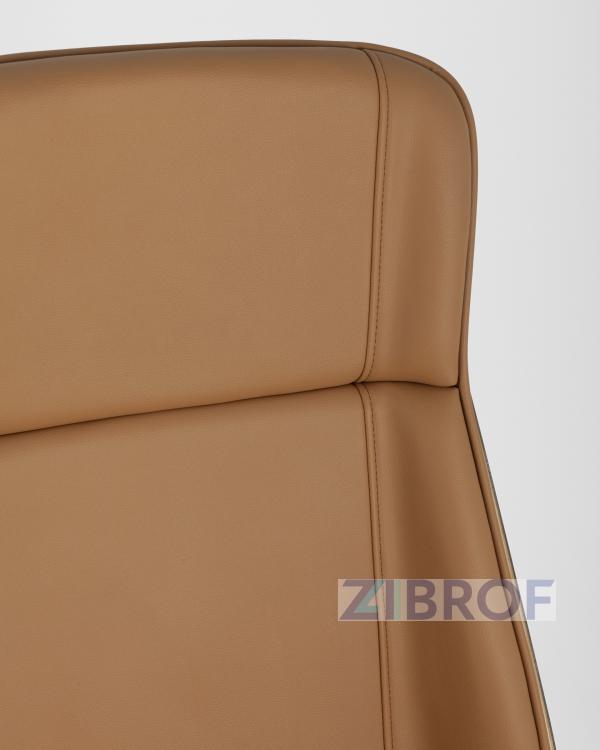 Компьютерное кресло TopChairs Crown офисное для руководителя коричневое, обивка экокожа, металлический каркас