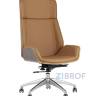 Компьютерное кресло TopChairs Crown офисное для руководителя коричневое, обивка экокожа, металлический каркас