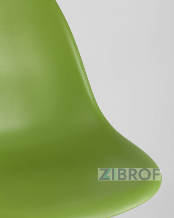 Стул DSW зеленый пластик каркас из металла ножки натуральный массив бука 4 шт.