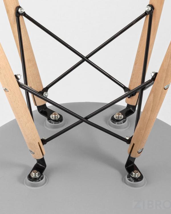 Стул Eames Style DSW голубой, литой полипропилен, стальной каркас, натуральный массив бука