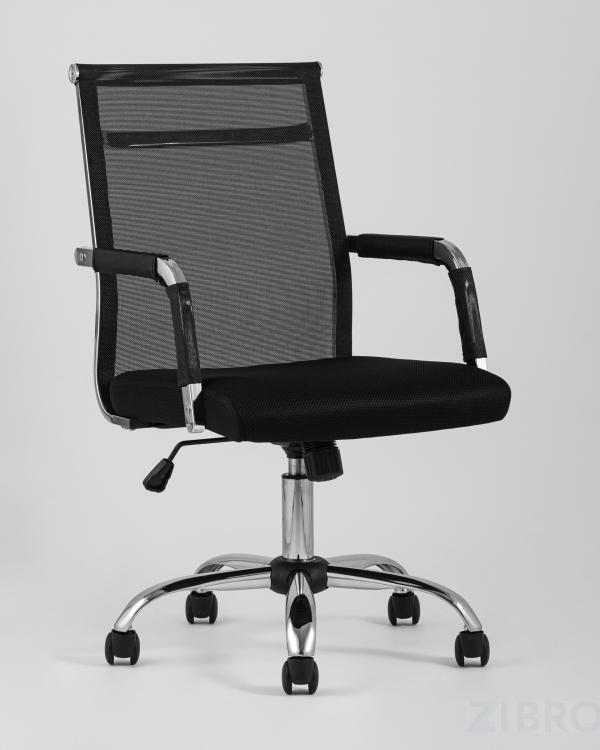 Компьютерное кресло TopChairs Clerk офисное черное в обивке из экокожи, механизм качания Top Gun