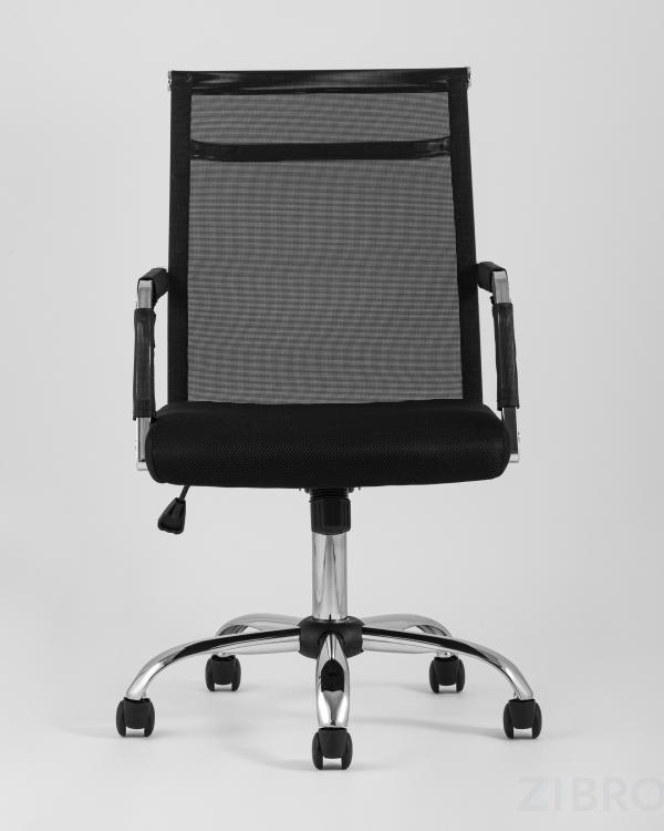 Компьютерное кресло TopChairs Clerk офисное черное в обивке из экокожи, механизм качания Top Gun