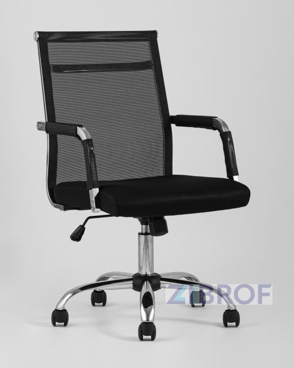 Компьютерное кресло TopChairs Clerk офисное черное в обивке из экокожи, механизм качания Top Gun