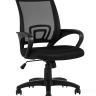 Компьютерное кресло TopChairs Simple офисное черное в обивке из текстиля с сеткой, механизм качания Top Gun