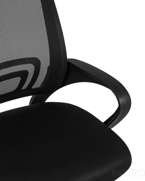 Компьютерное кресло TopChairs Simple офисное черное в обивке из текстиля с сеткой, механизм качания Top Gun