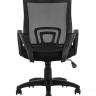 Компьютерное кресло TopChairs Simple офисное черное в обивке из текстиля с сеткой, механизм качания Top Gun