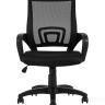 Компьютерное кресло TopChairs Simple офисное черное в обивке из текстиля с сеткой, механизм качания Top Gun