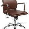 для руководителя офисное Бюрократ CH-993-LOW/BROWN низкая спинка коричневый экокожа кресто