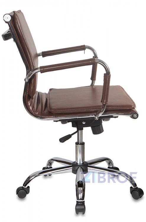 для руководителя офисное Бюрократ CH-993-LOW/BROWN низкая спинка коричневый экокожа кресто