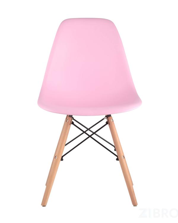 Стул Eames DSW розовый, литой полипропилен, стальной каркас, массив бука Стул Eames DSW розовый, литой полипропилен, стальной каркас, массив бука