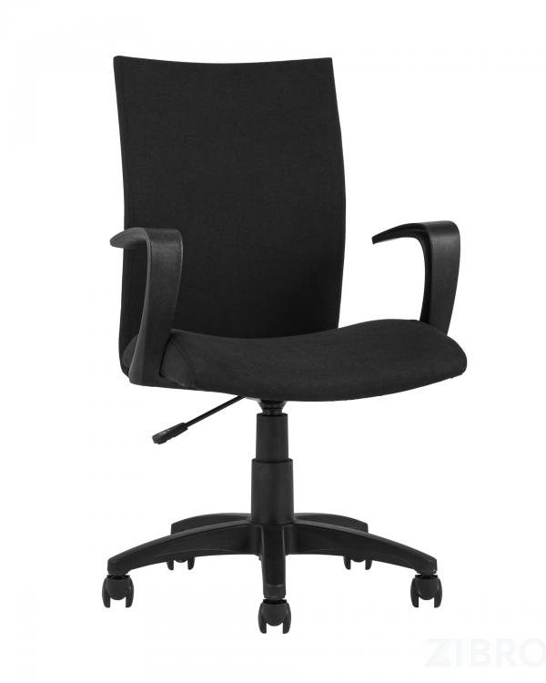 Компьютерное кресло TopChairs Harmony офисное черное в прочной текстильной обивке, механизм регулировки по высоте