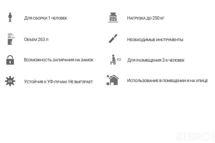 Сундук-лавочка Toomax, 270 л, антрацит