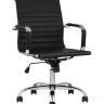 Компьютерное кресло TopChairs City S офисное черное в обивке из экокожи, механизм регулирования по высоте и качания