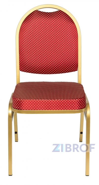 Банкетный стул Раунд 20мм -золотой, красная корона, жаккардовая обивка, наполнитель плотный поролон