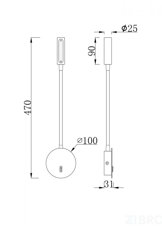Настенный светильник (бра) Technical C035WL-L3W3K