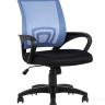 Компьютерное кресло TopChairs Simple офисное голубое в обивке из текстиля с сеткой, механизм качания Top Gun