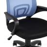 Компьютерное кресло TopChairs Simple офисное голубое в обивке из текстиля с сеткой, механизм качания Top Gun