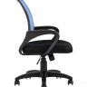 Компьютерное кресло TopChairs Simple офисное голубое в обивке из текстиля с сеткой, механизм качания Top Gun