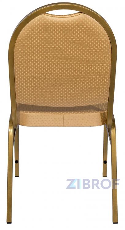Банкетный стул Раунд 20мм -золотой, бежевая корона, жаккардовая обивка, наполнитель плотный поролон
