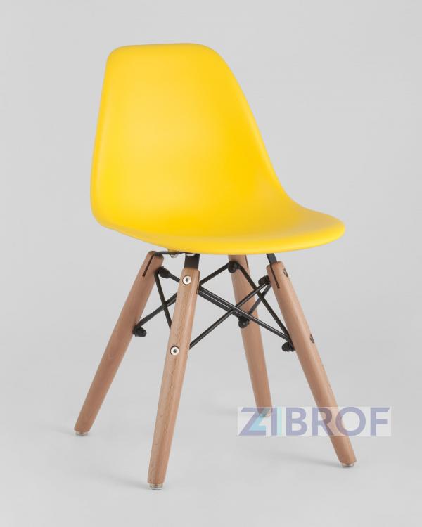 Комплект мебели детский стол Eames белый, 2 желтых стульчика