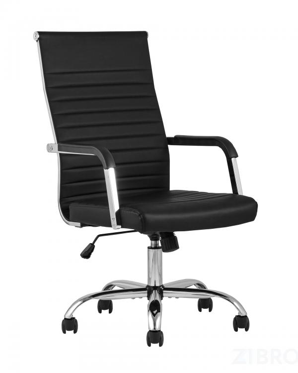 Компьютерное кресло TopChairs Unit офисное черное в обивке из экокожи, механизм качания Top Gun