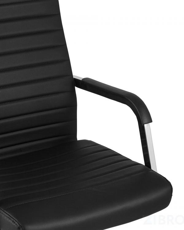 Компьютерное кресло TopChairs Unit офисное черное в обивке из экокожи, механизм качания Top Gun