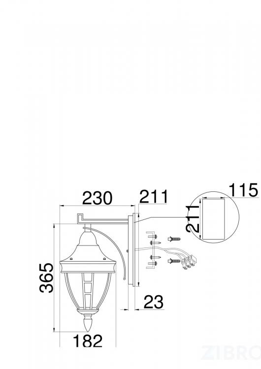 Настенный светильник (бра) Outdoor O027WL-01B Настенный светильник (бра) Outdoor O027WL-01B