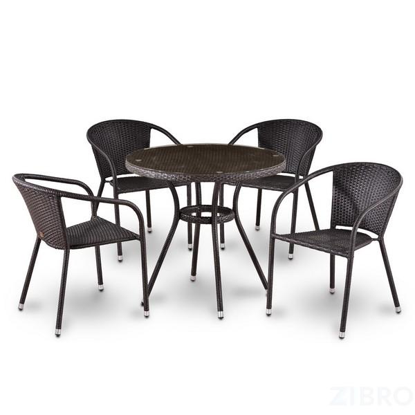 Комплект мебели из иск. ротанга T283ANT/Y137C-W51 Brown (4+1)