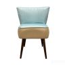 Кресло Бьерн размер 60 х 70 см, наружная часть искусственная кожа цвет бежевый, внутренняя часть текстиль цвет голубой