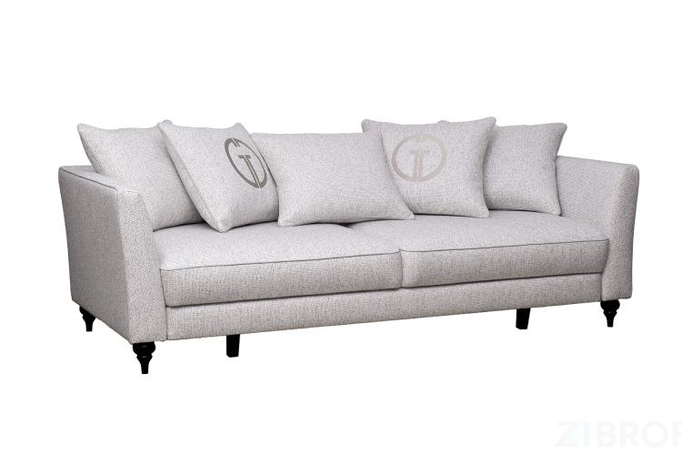 Диван Sorrento(K) 230M трехм.раск c кантом,рогожка св.беж Santo1902-SECRU+Nev83 230*101*86