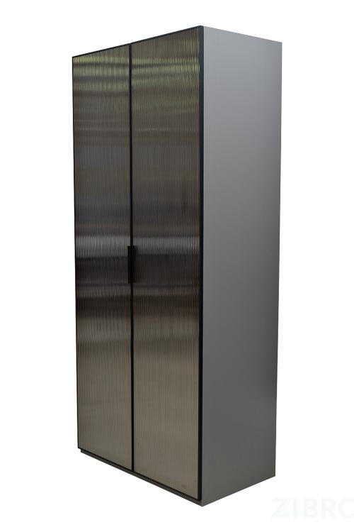 GD-10012-6 Шкаф Alto двухд c выдвиж ящик, цвет серый Кобальт, дверцы стекло(рифленое) 100*57*228.5см